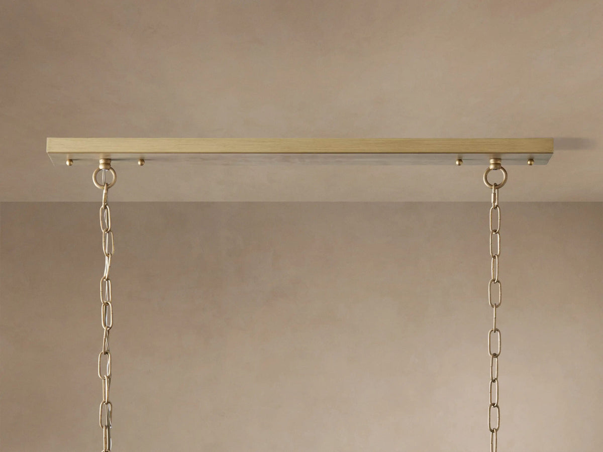 Leyland Glass Art Chandelier in Brass