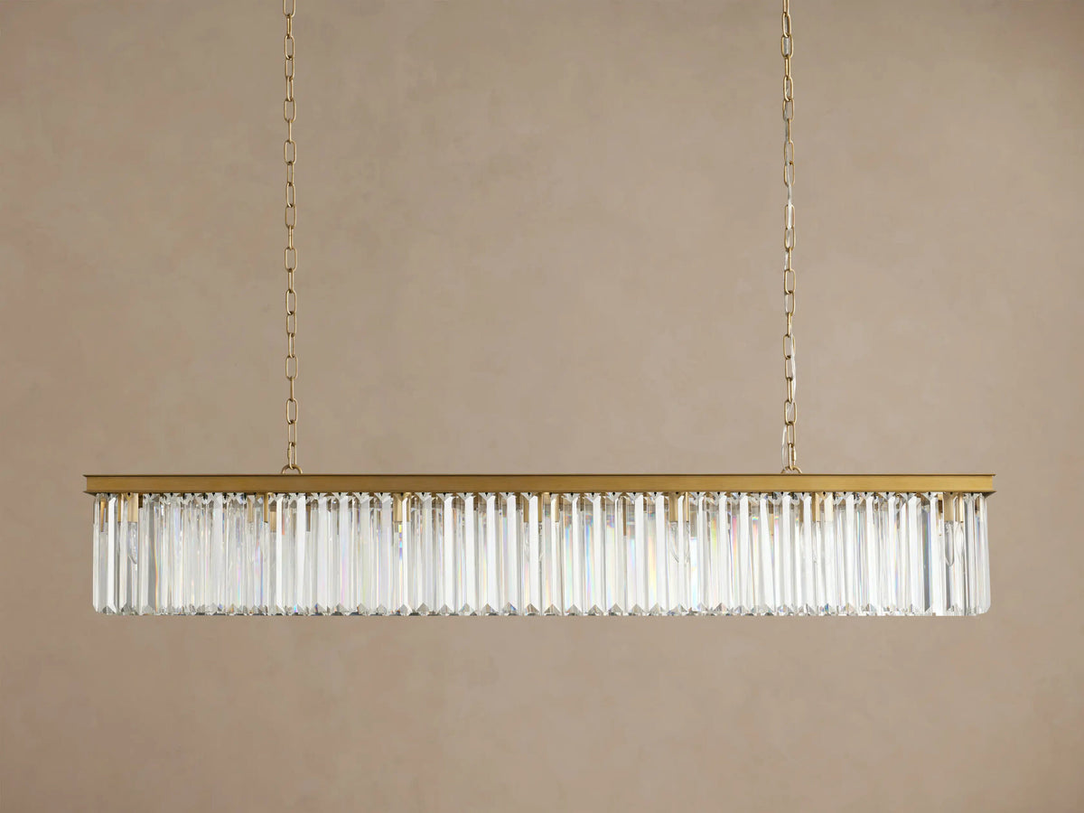 Leyland K9 Deco Chandelier 60 Inch Brass