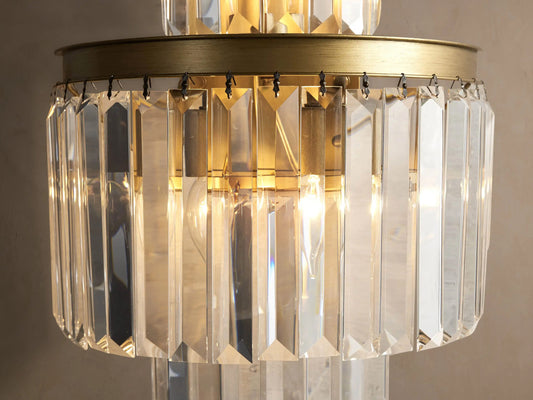 Leyland Deco Crystal Sconce in Brass — product view 2