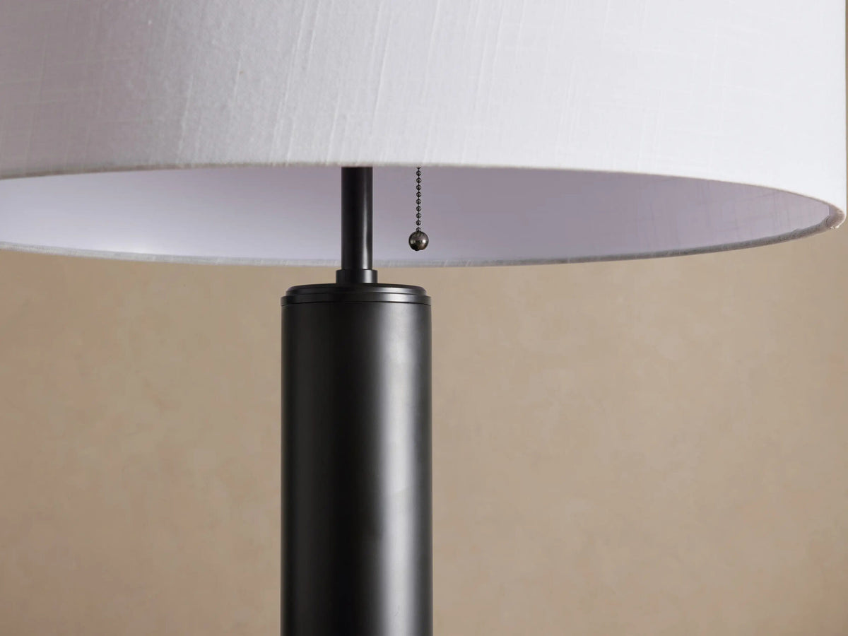 Linden Brass Floor Lamp with Linen Shade — product view 6