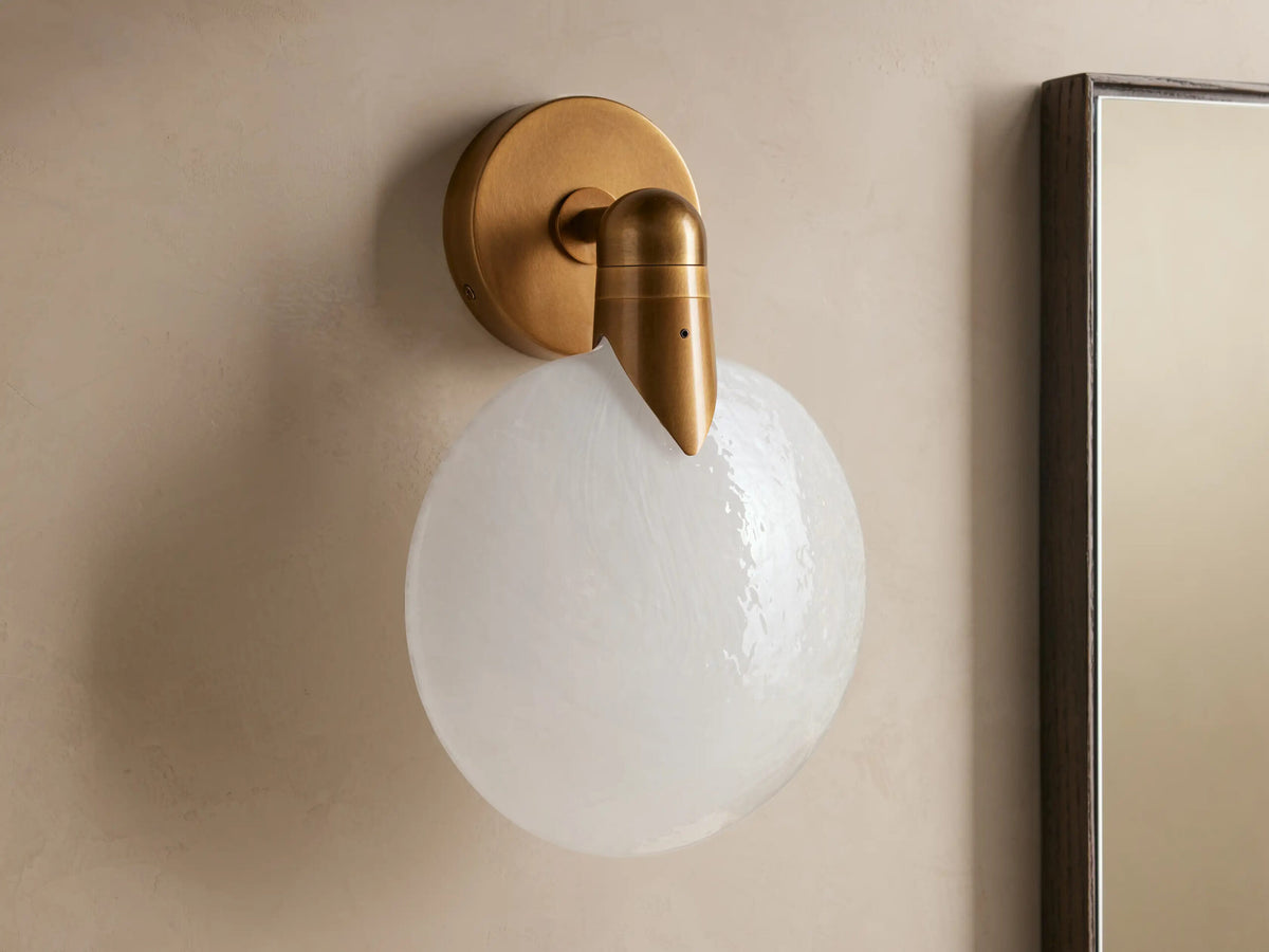Lyla Glass Brass Sconce