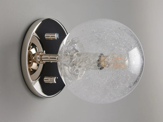 Mandoza Nickel Glass Sconce — product view 2