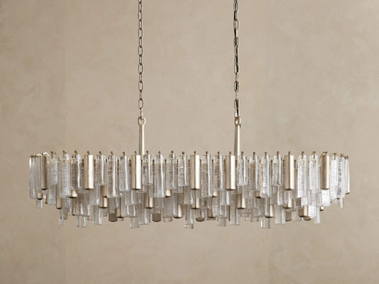 Neve Linear Glass Light Chandelier in Champagne — product view 2
