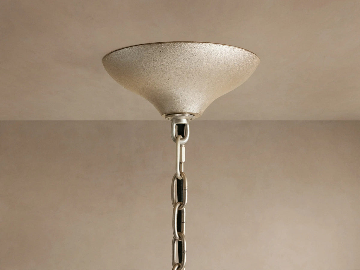 Neve Round Glass Chandelier in Brass — product view 12