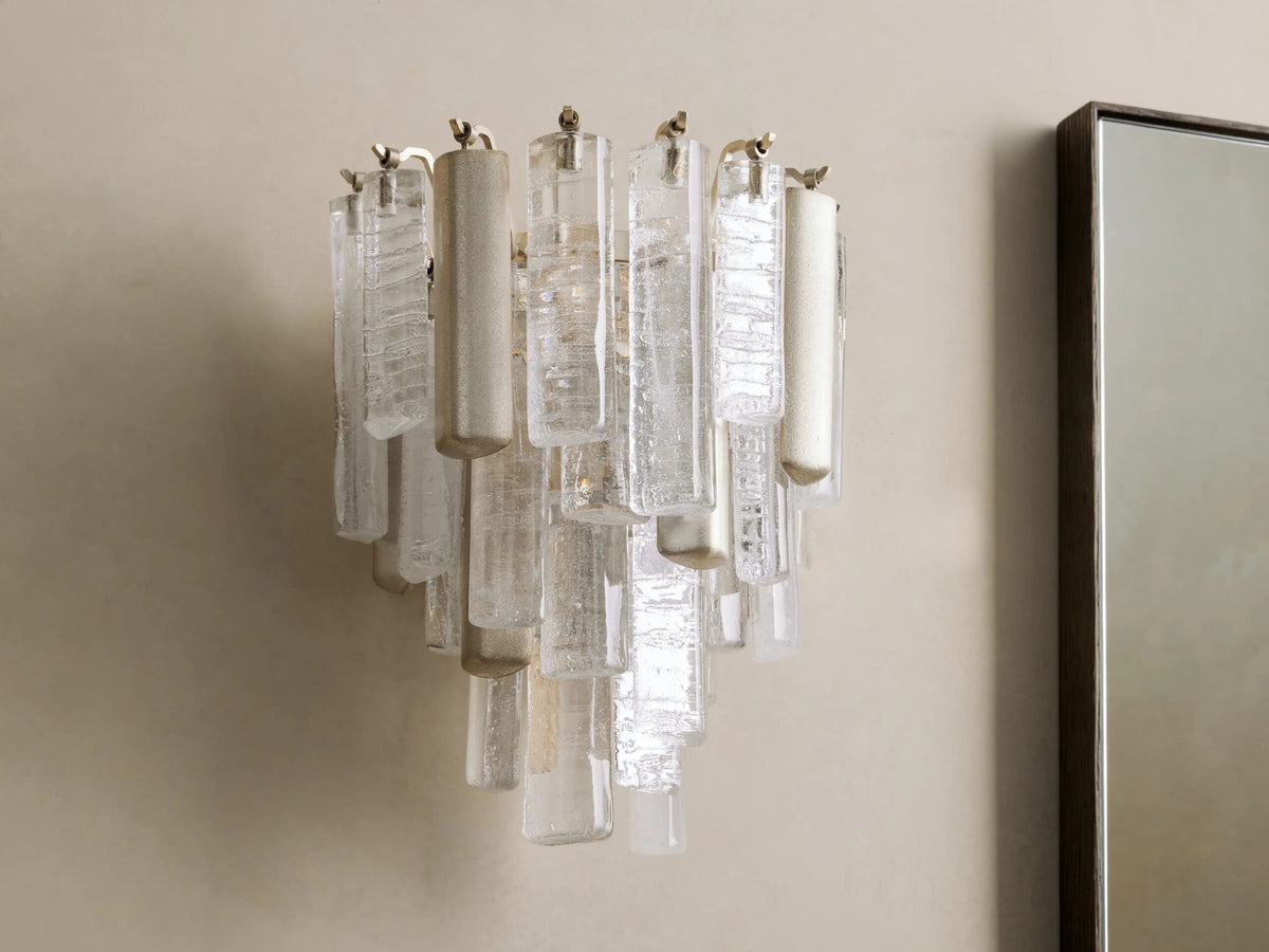 Neve Cast Glass Sconce in Champagne Aluminum