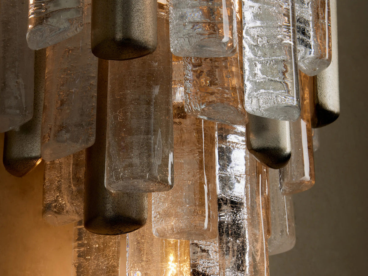 Neve Cast Glass Sconce in Champagne Aluminum