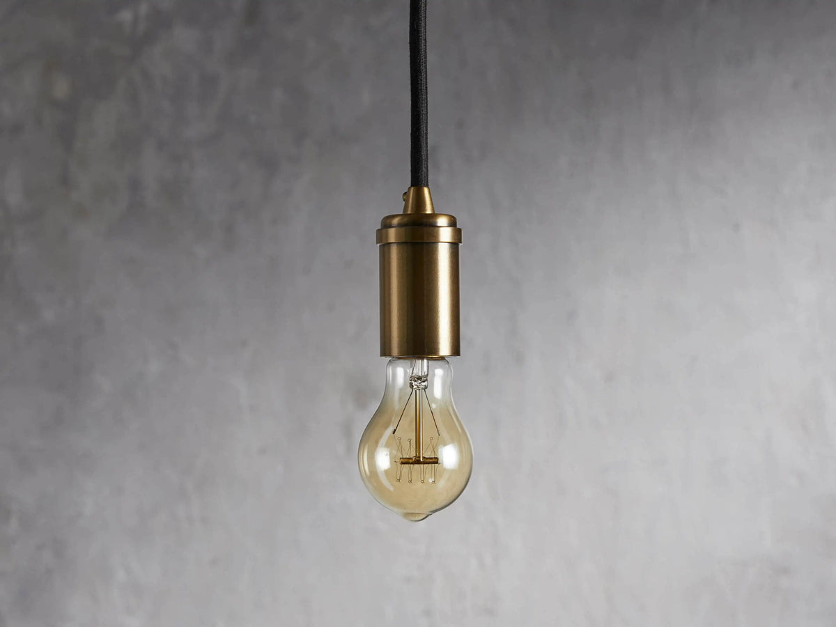 Brass Swag Pendant in Glass and Steel