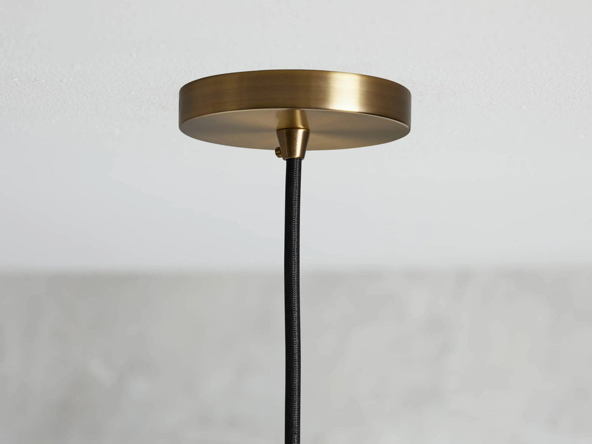 Brass Swag Pendant in Glass and Steel — product view 5