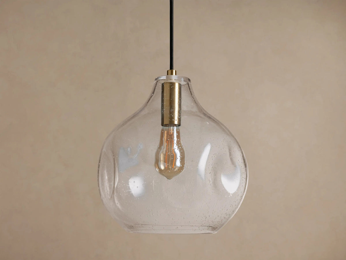 Organic 12 Inch Glass Pendant Light Clear