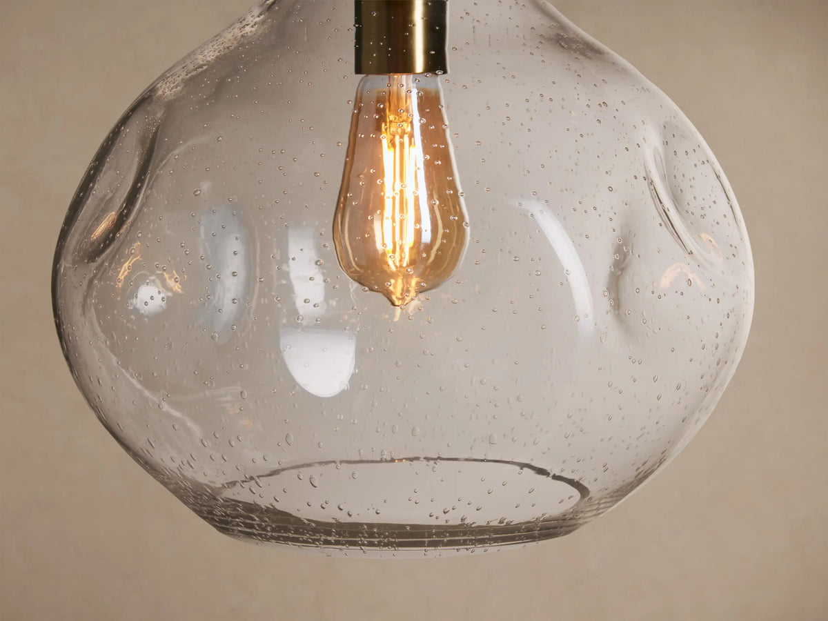 Organic 12 Inch Glass Pendant Light Clear