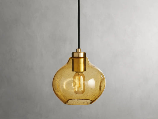Amber Glass Pendant Organic 8 Inch — product view 2
