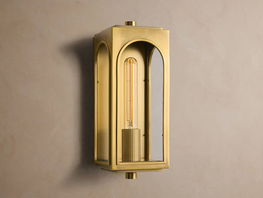 Palladian Brass Sconce with Arched Glass — product view 2