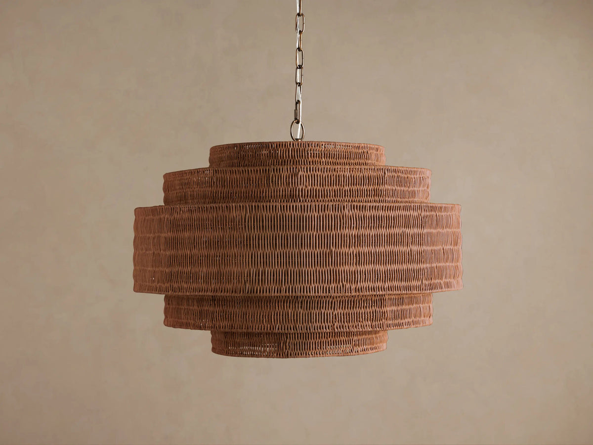Paloma Rattan Chandelier Natural 28 Inch