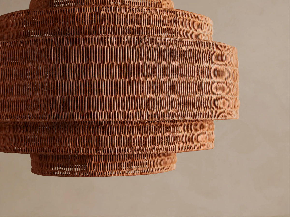 Paloma Rattan Chandelier Natural 28 Inch