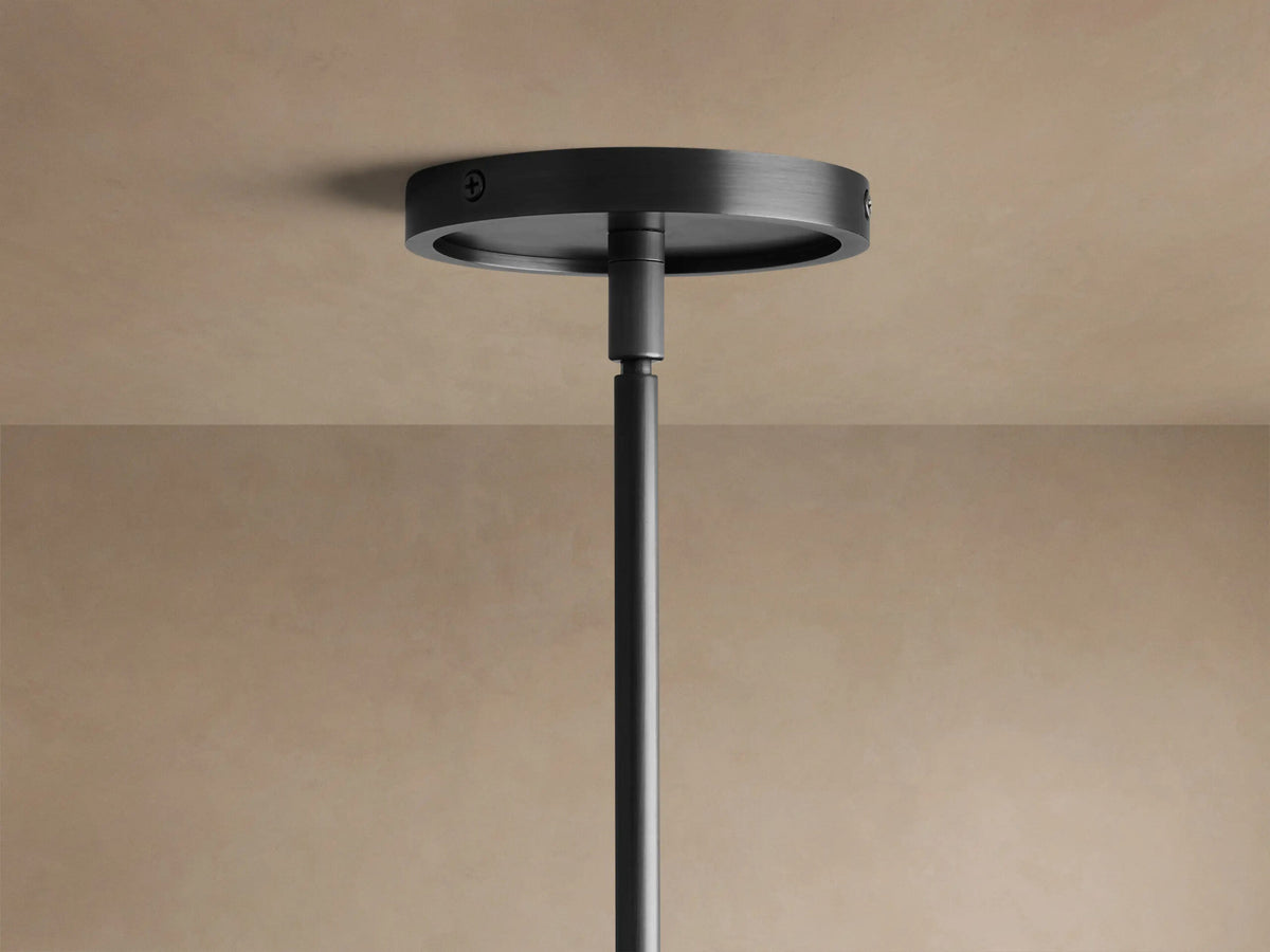 Bronze Chandelier with Round Linen Shades — product view 4