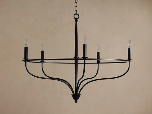 Rosalind Iron Ring Chandelier 5 Light Black — product view 2