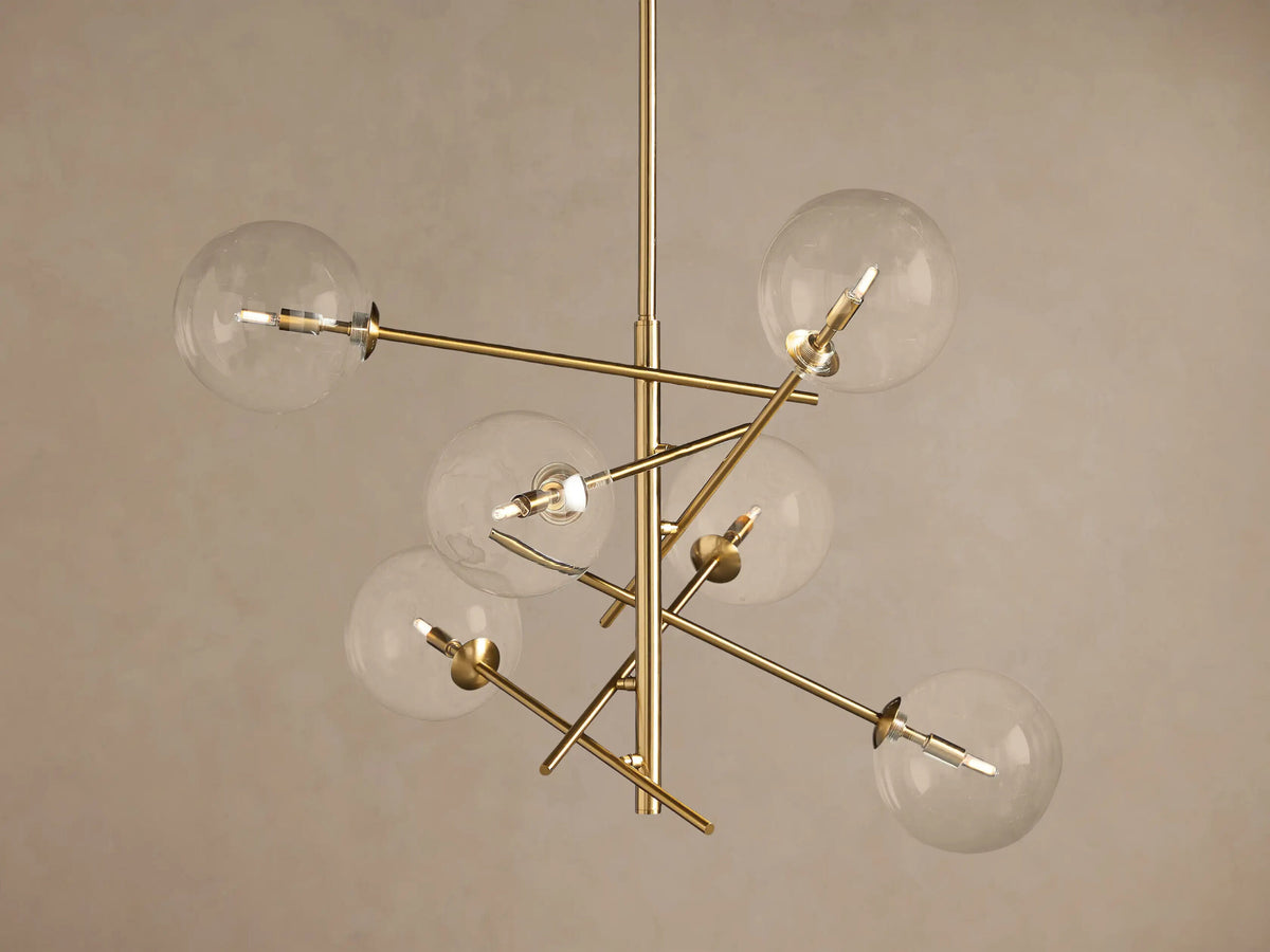 Roscoe Brass Globe Light Chandelier