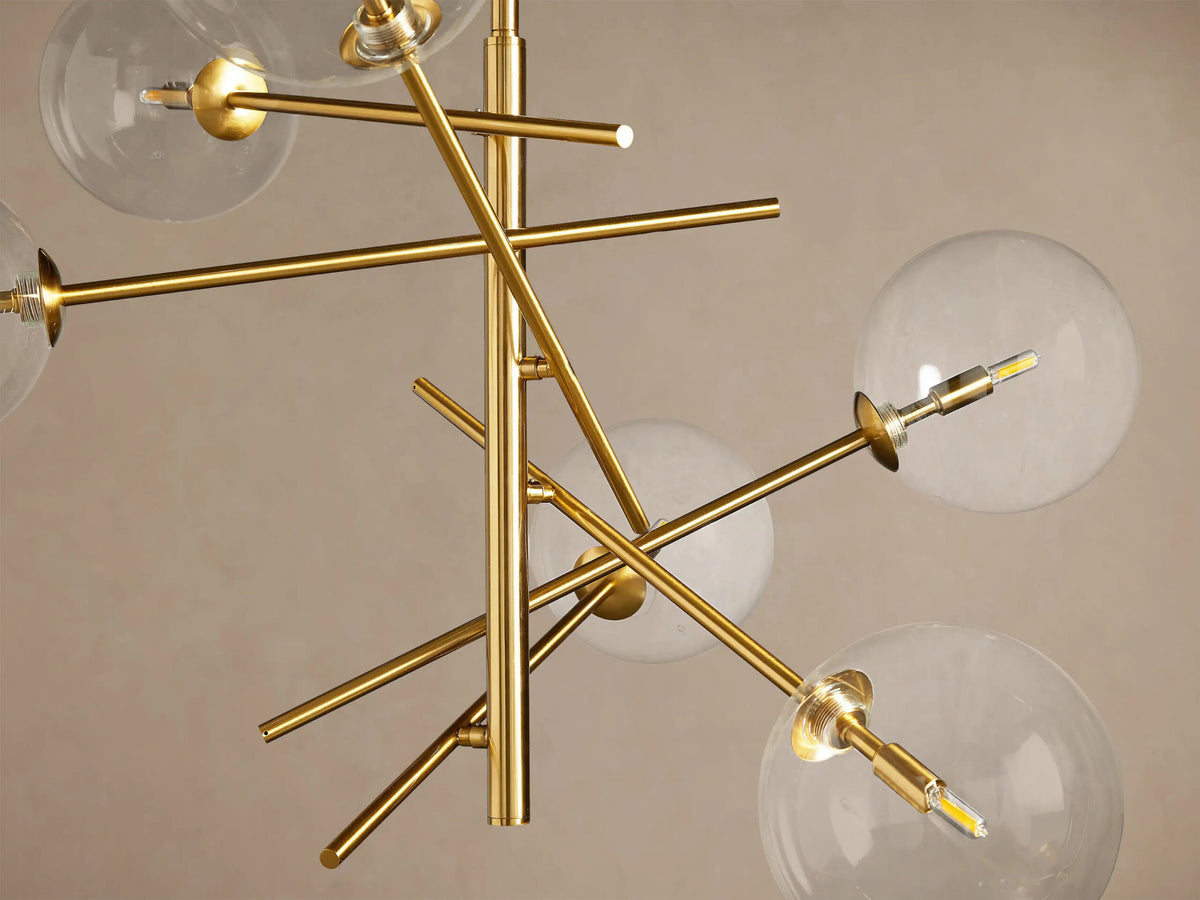 Roscoe Brass Globe Light Chandelier
