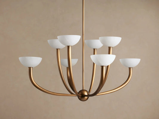 Saguaro Brass Chandelier with Alabaster Shades — product view 2