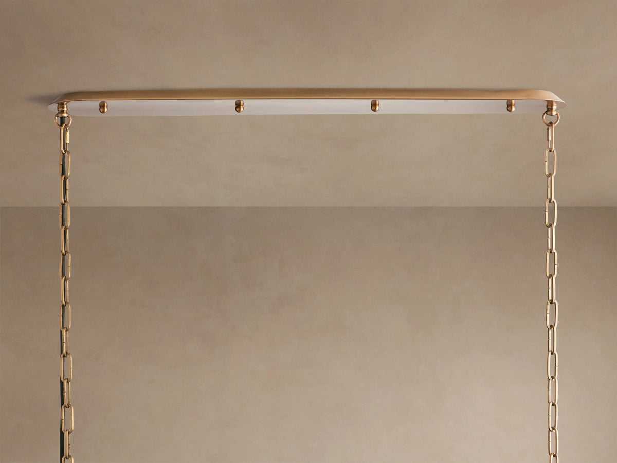 Shelton Brass Chandelier Linear Light with Linen Shade — product view 4
