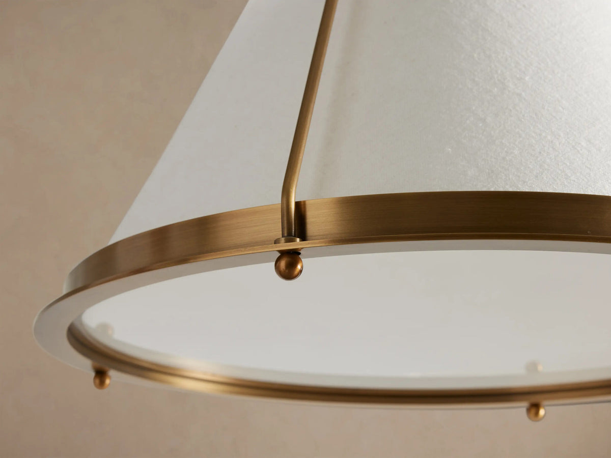 Shelton Brass Pendant Light with Linen Shade