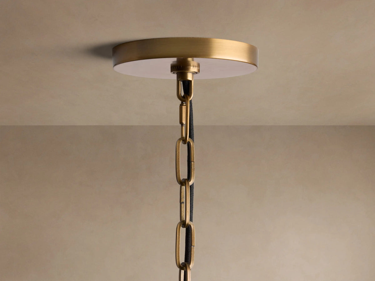 Shelton Brass Pendant Light with Linen Shade — product view 4