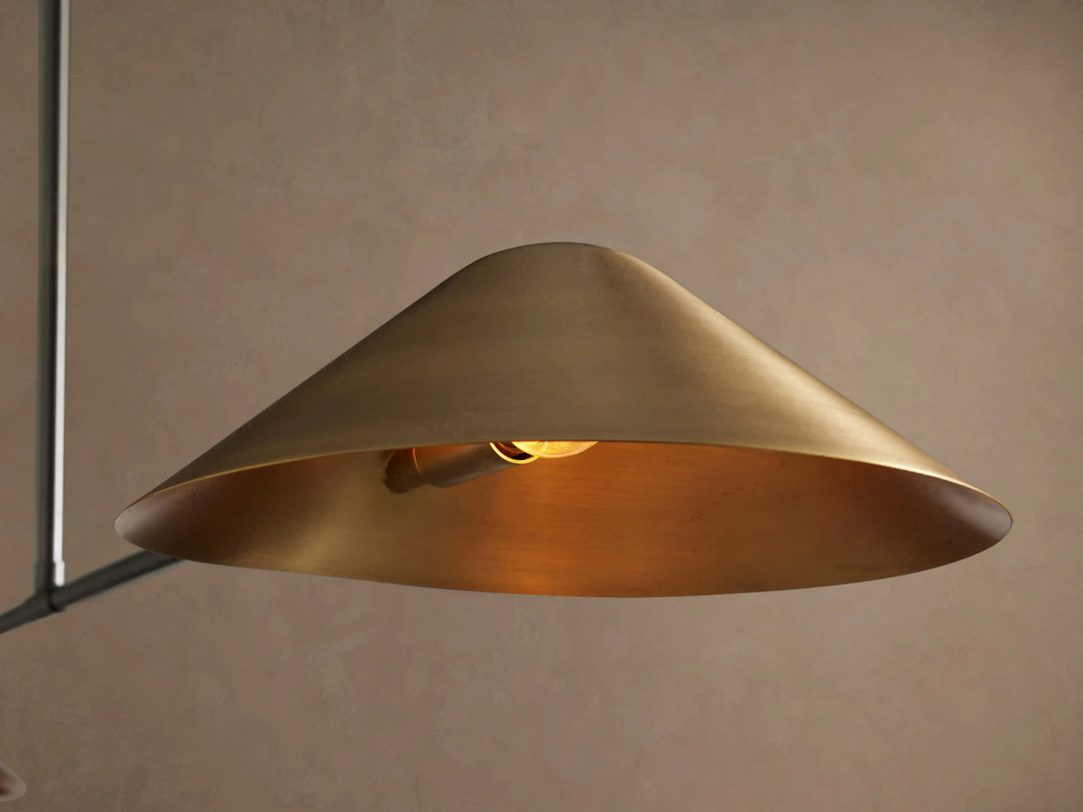 Brass Chandelier 2 Light Linear Fixture
