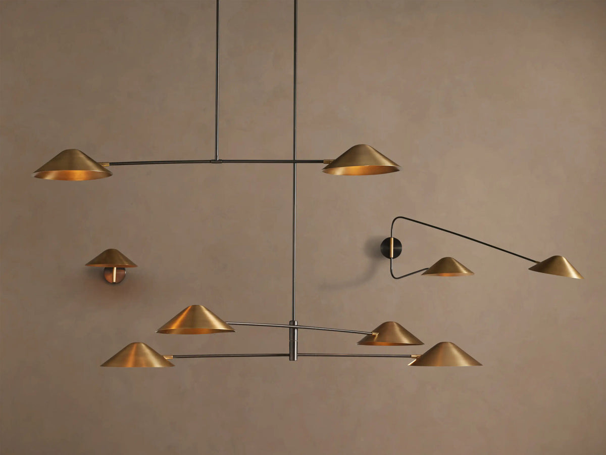 Brass Chandelier 2 Light Linear Fixture — product view 6