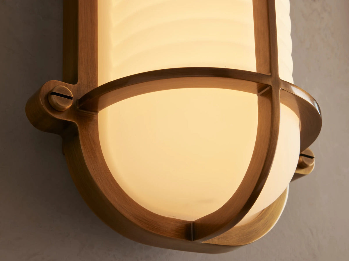 Solomon Brass Sconce with Milk Glass LED