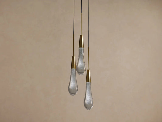 Soltaire Brass Glass Pendant Cluster Light — product view 2
