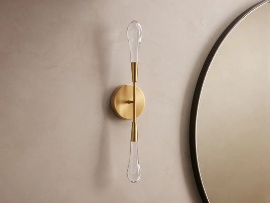 Brass LED Sconce Soltaire Double Wall Light — product view 2