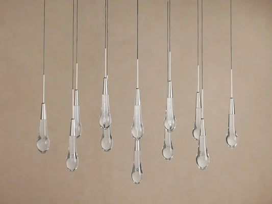 Soltaire Glass LED Chandelier in Nickel — product view 2
