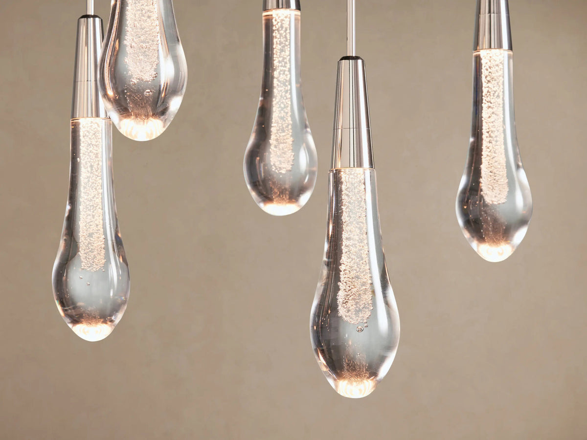 Soltaire Glass LED Chandelier in Nickel