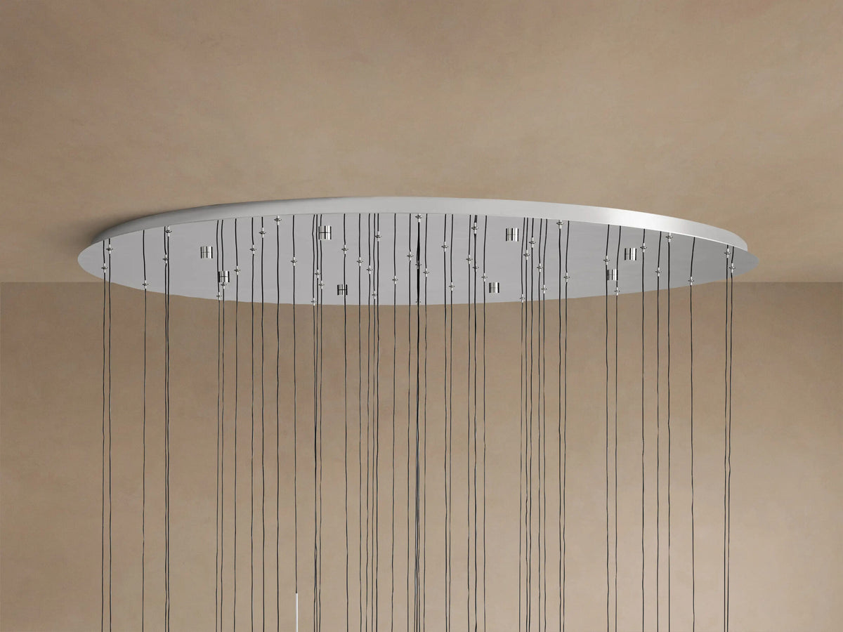 Soltaire Glass Chandelier in Nickel — product view 21