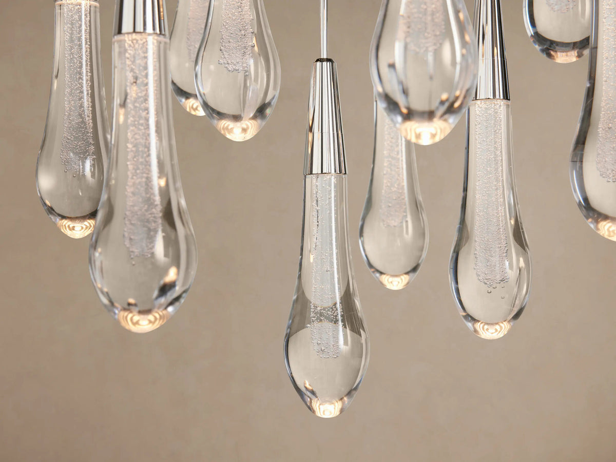 Soltaire Glass Chandelier in Nickel