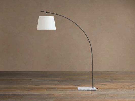 Iron Arc Floor Lamp with Marble Base — product view 2