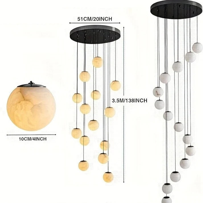 14 Light Alabaster Staircase Chandelier — product view 10