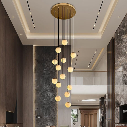 14 Light Alabaster Staircase Chandelier — product view 2