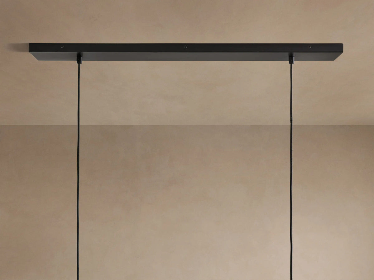 Lena 47 Inch Wood Linear Chandelier with Mirrored Glass — product view 4