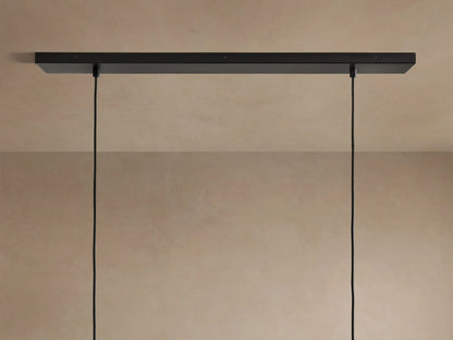 Lena 47 Inch Wood Linear Chandelier with Mirrored Glass — product view 4