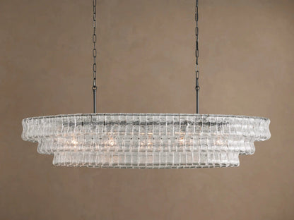 Ghiaccio 54 Inch Bronze Clear Glass Chandelier — product view 1