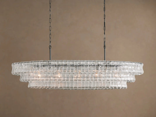 Ghiaccio 54 Inch Bronze Clear Glass Chandelier — product view 1