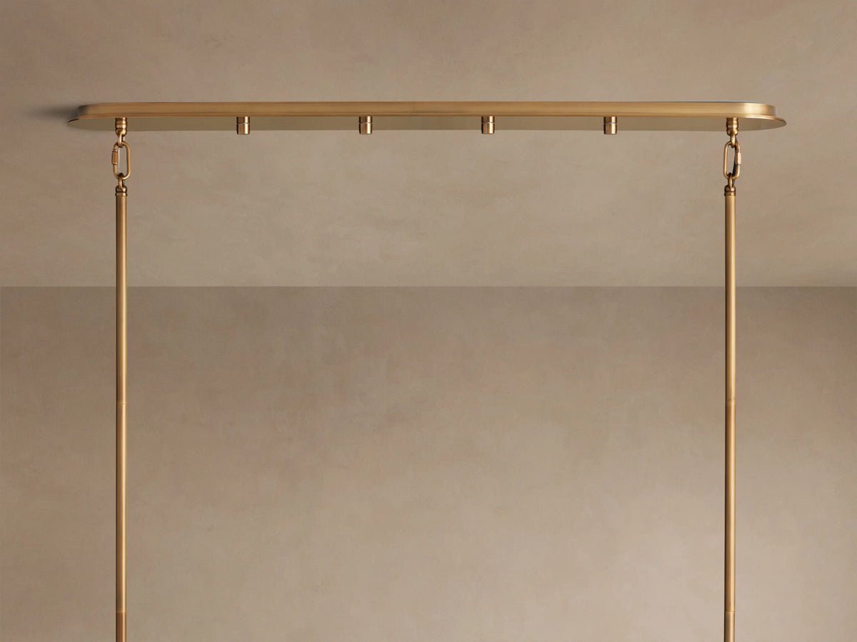 Brass Oval Light 72 Inch Tiered Glass Chandelier — product view 2