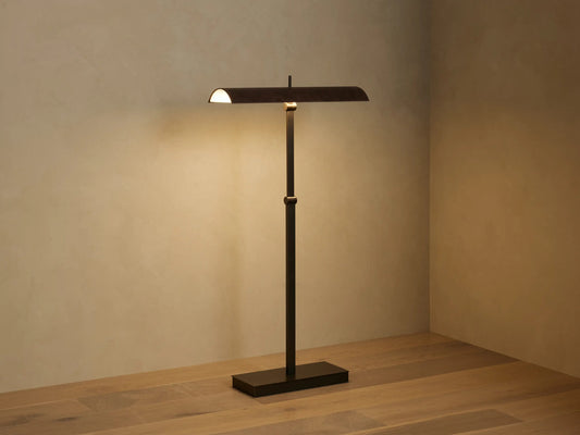 Modern Leather Lamp Abel Bronze Floor Lamp — product view 1