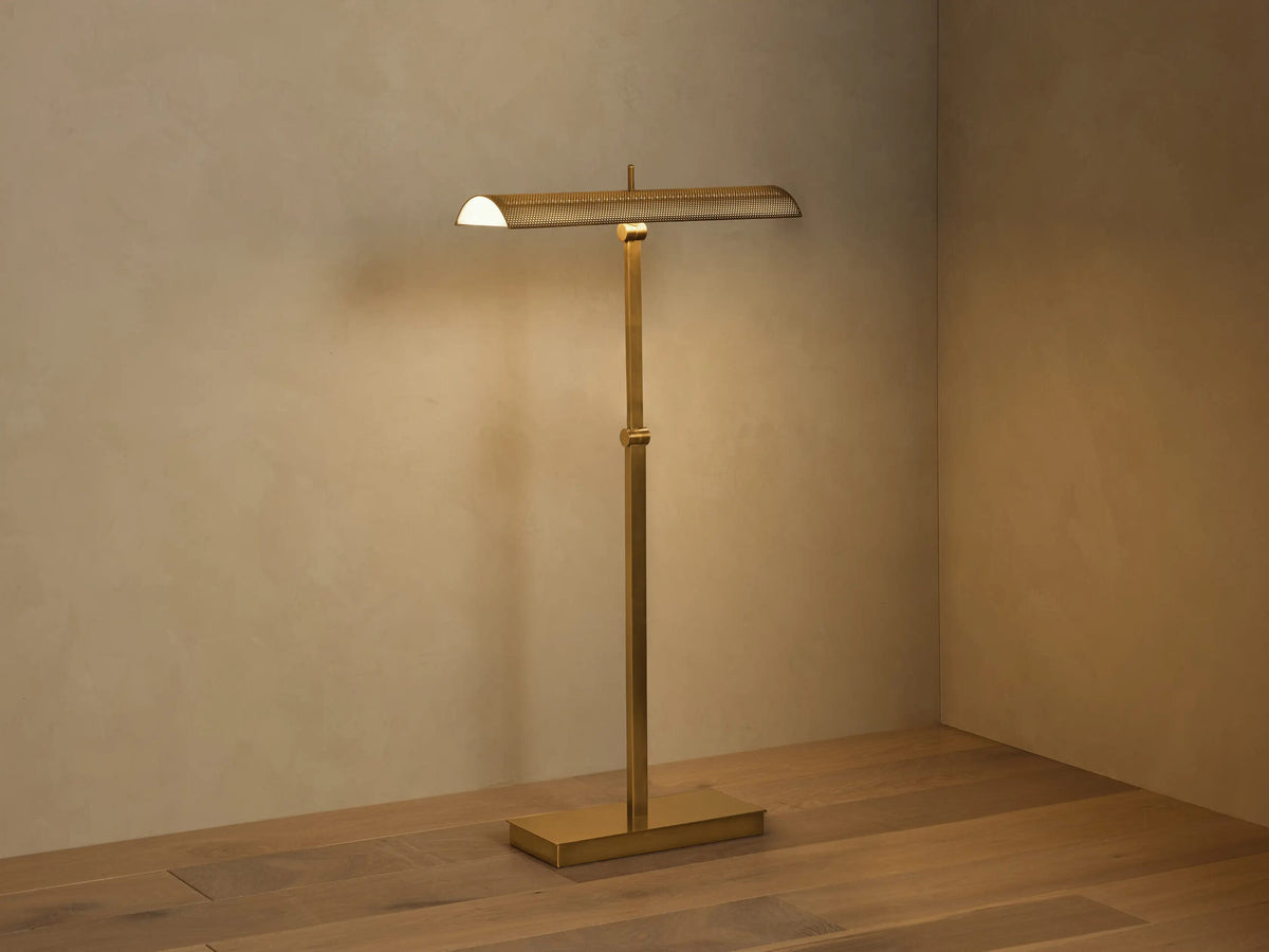 Abel Brass Floor Lamp with Warm LED Light — product view 1