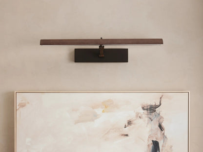 Bronze Picture Light Leather-wrapped LED Sconce — product view 10