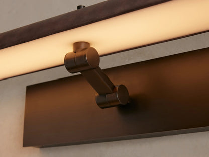 Bronze Picture Light Leather-wrapped LED Sconce — product view 11