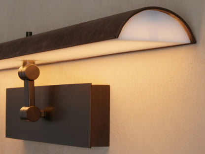 Bronze Picture Light Leather-wrapped LED Sconce — product view 12