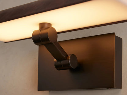 Bronze Picture Light Leather-wrapped LED Sconce — product view 4