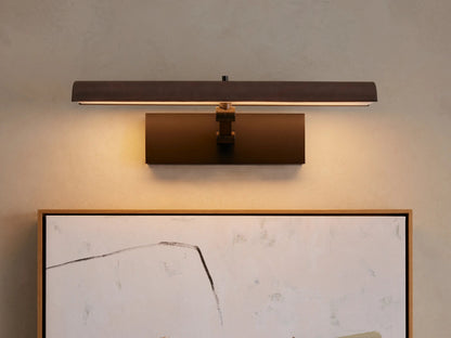 Bronze Picture Light Leather-wrapped LED Sconce — product view 5
